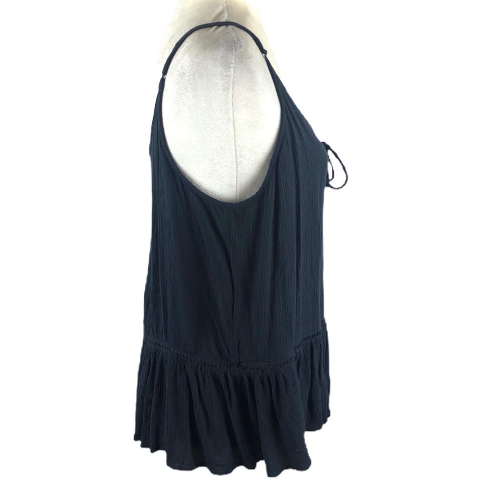 American Eagle Outfitters Gray Lace Up Peplum Tank - Picture 4 of 8